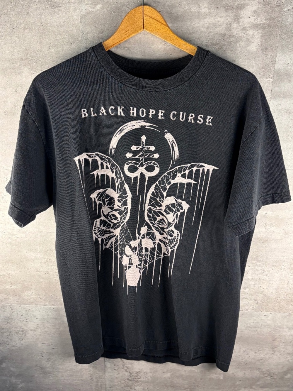 Black Hope Curse BHC Men’s Large Graphic Tee Goth Streetwear Short Sleeve